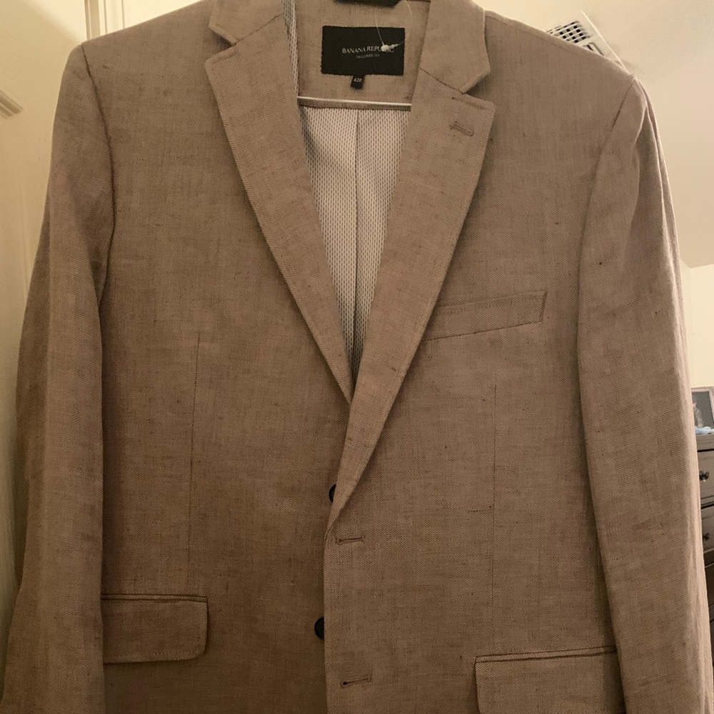New banana republic mens linen coat ! size 42 R